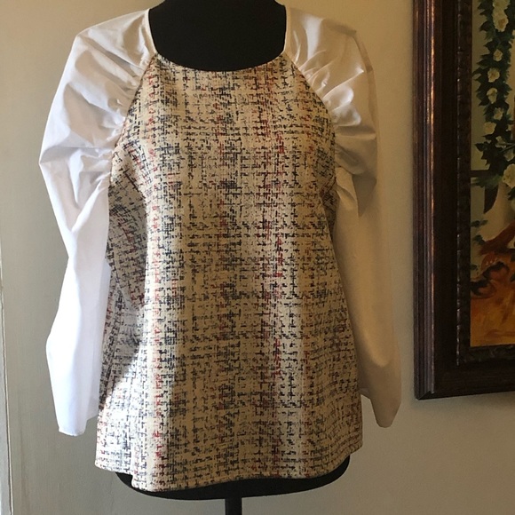 New Zara Combination Top w/ Voluminous Sleeves ♥️ - Picture 5 of 16